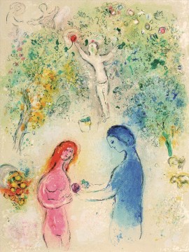 Marc Chagall Painting - Mensaje bíblico litografía contemporánea Marc Chagall